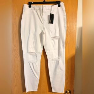 White Distressed Leggings